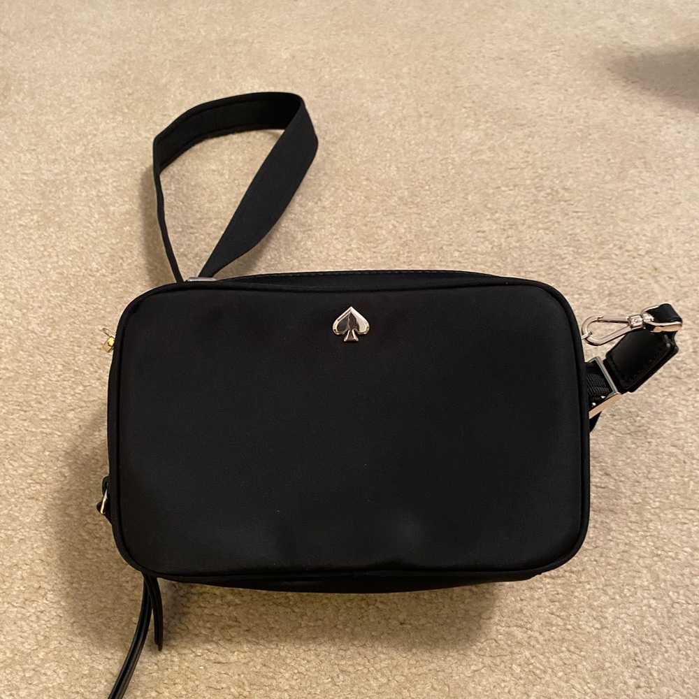 Kate Spade Black camera nylon crossbody bag